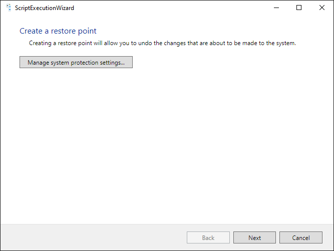 Page 1: access to System Protection settings